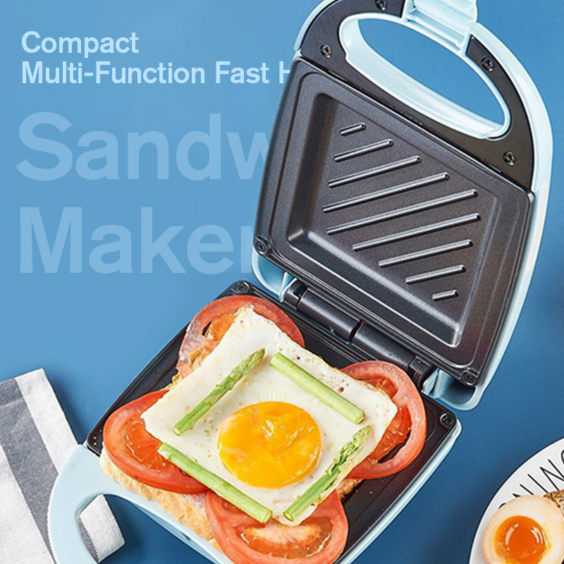 INSTANTAN Multifunction Sandwich Machine - Rapid Heating, Compact Blue/White Design for Kitchen and Office