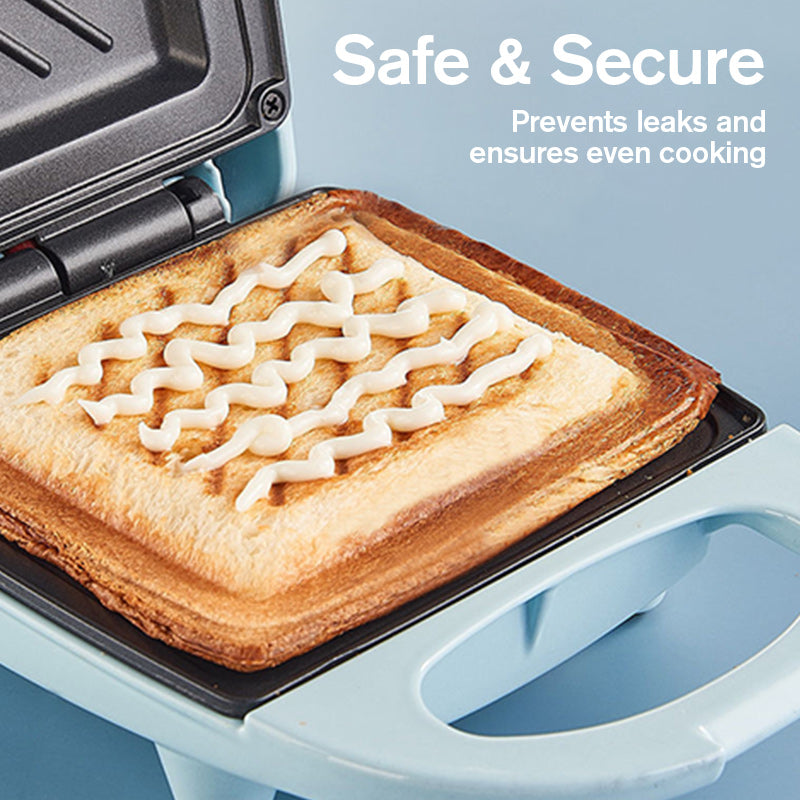 INSTANTAN Multifunction Sandwich Machine - Rapid Heating, Compact Blue/White Design for Kitchen and Office
