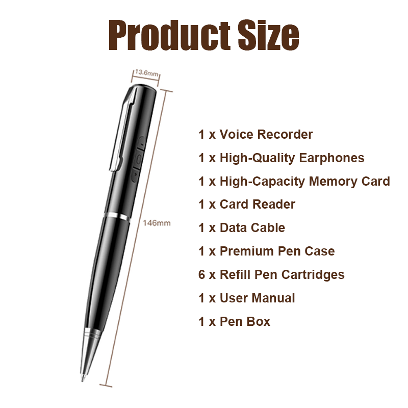 50 % DE RÉDUCTION Stylo enregistreur vocal multifonction haute capacité