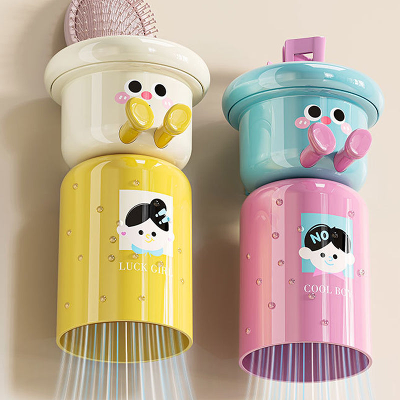 Adhesive toothbrush holder with magnetic suction cup