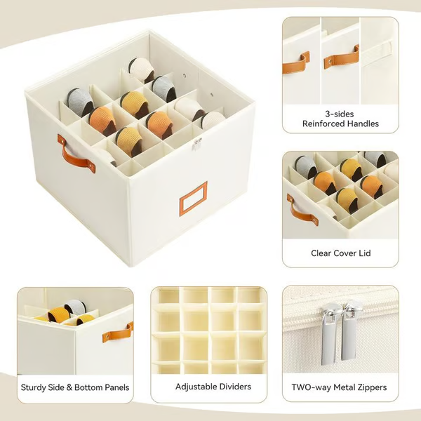 Fabric shoe organizer, storage box Last 5 hours: Big sale