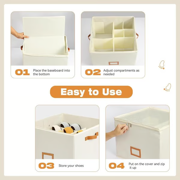 Fabric shoe organizer, storage box Last 5 hours: Big sale
