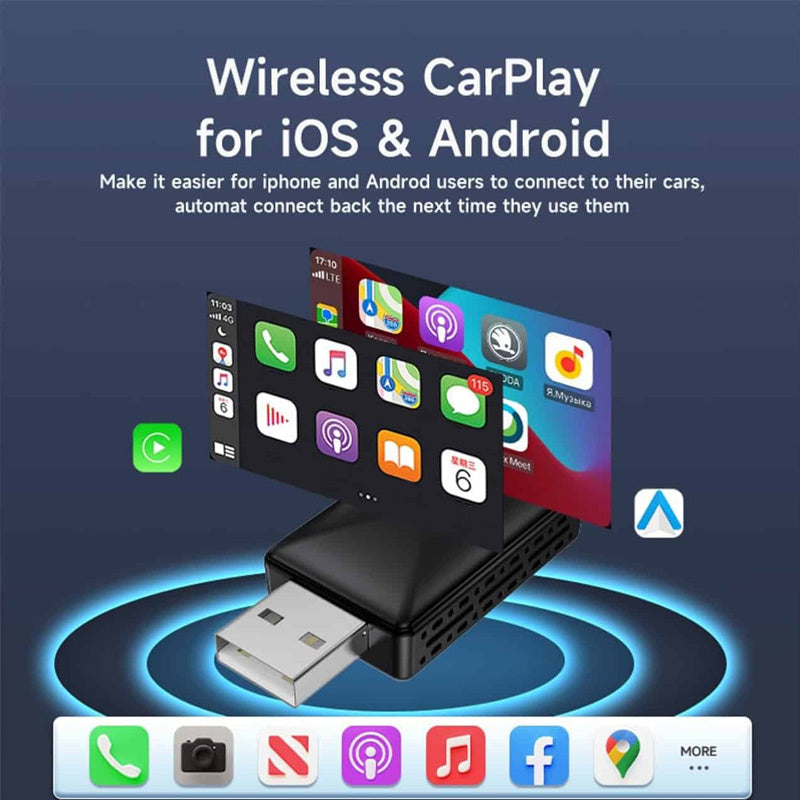 Wireless CarPlay Dongle with USB Port