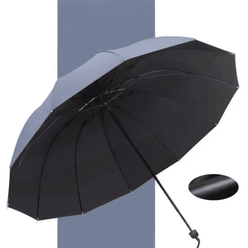 Parapluie Grand Format - 12 Baleines Résistant au Vent Extrême