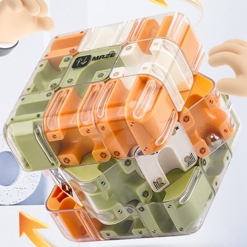 Casse-tête cube roulant avec labyrinthe 3D amusant