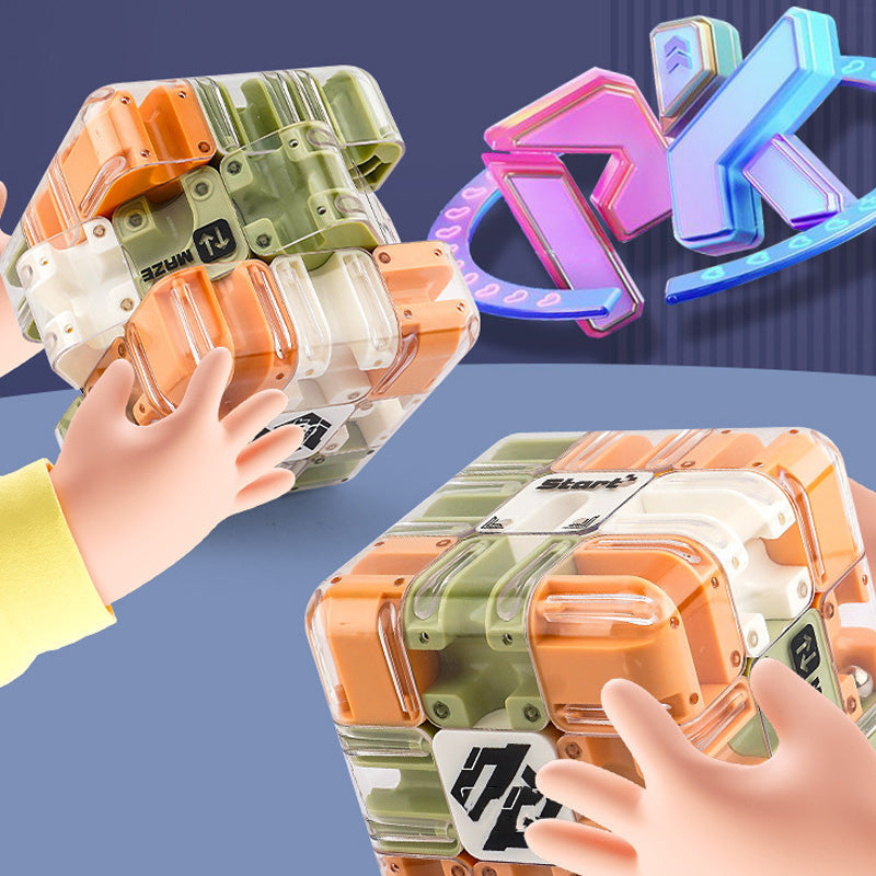 Casse-tête cube roulant avec labyrinthe 3D amusant