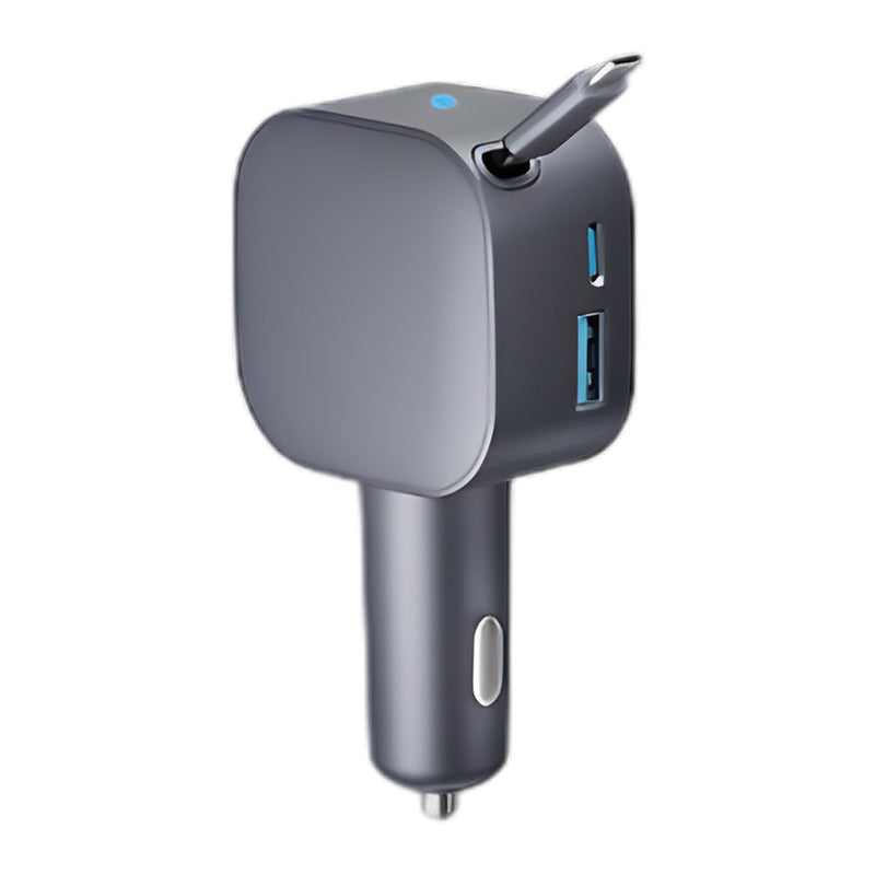 Chargeur de voiture compact à câble rétractable. 3 dernières heures : grande vente