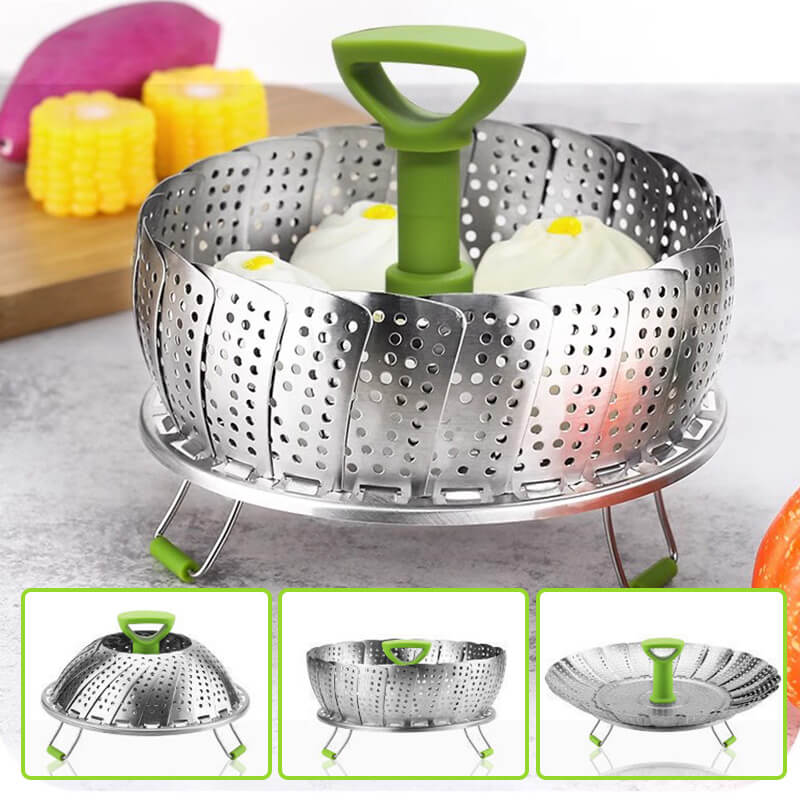 LIMITE 50% DE RÉDUCTION Panier Vapeur Pliable en Acier Inoxydable Polyvalent, Compact, Pratique