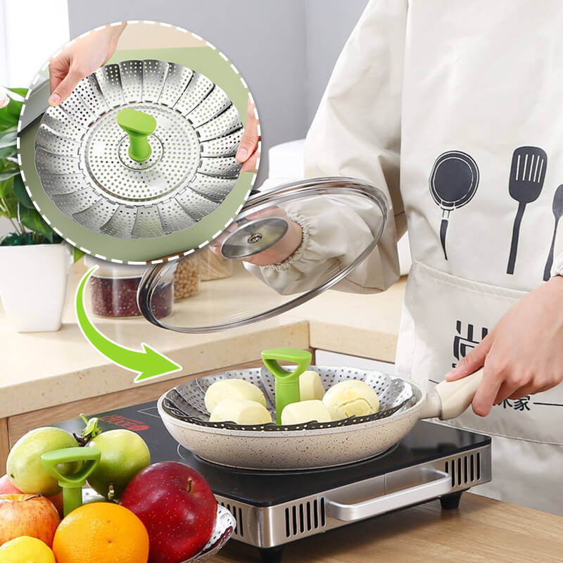LIMITE 50% DE RÉDUCTION Panier Vapeur Pliable en Acier Inoxydable Polyvalent, Compact, Pratique