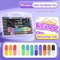 Stylos marqueurs à paillettes double pointe