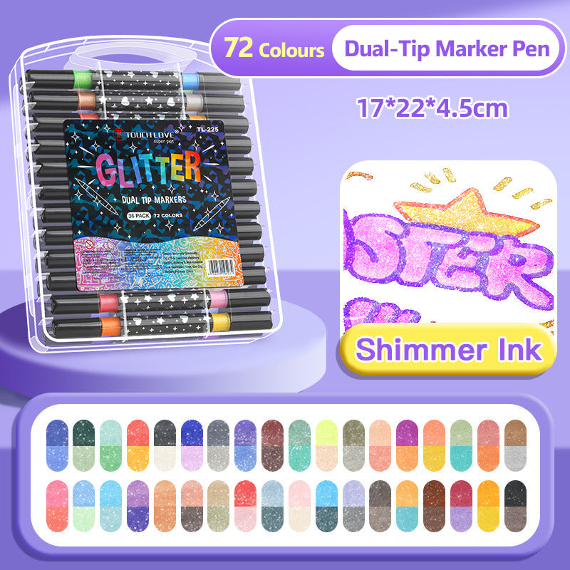 Stylos marqueurs à paillettes double pointe