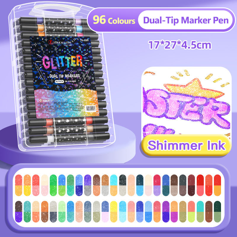 Stylos marqueurs à paillettes double pointe