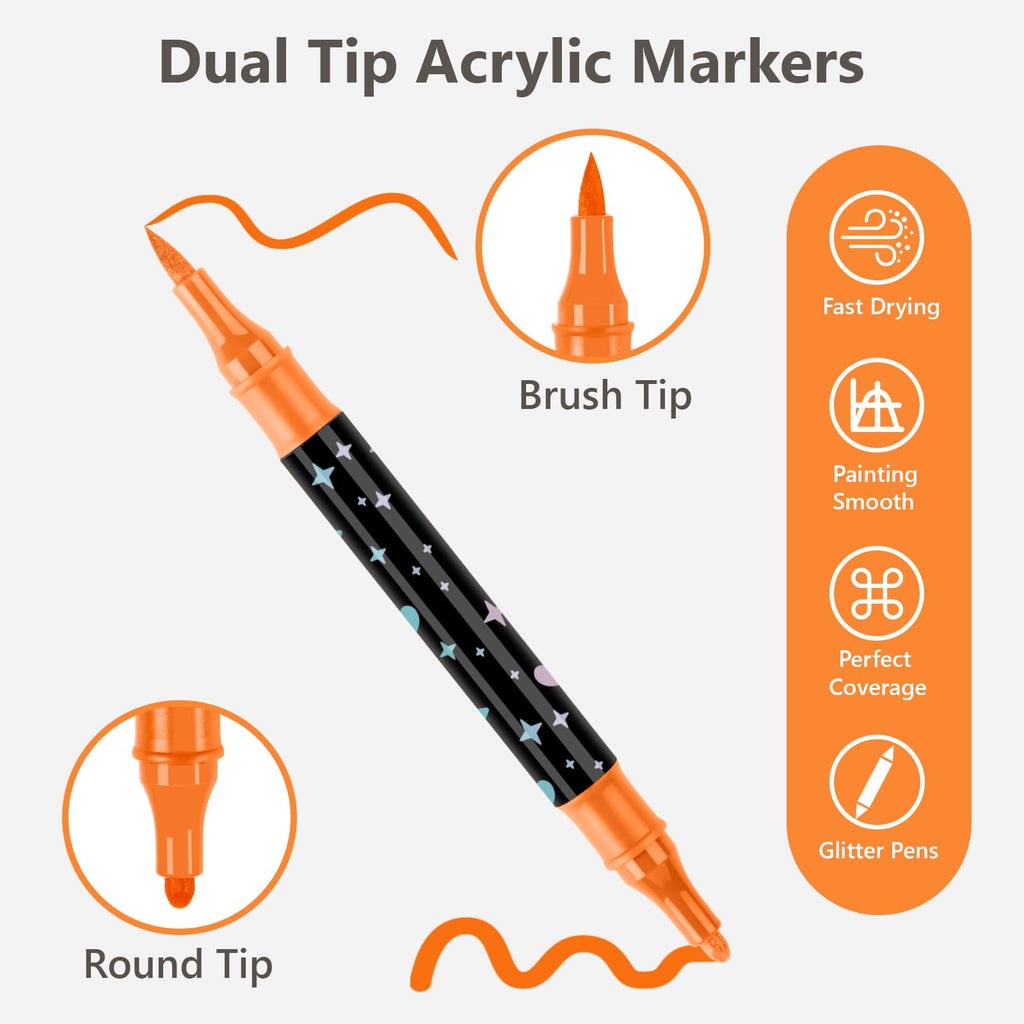 Stylos marqueurs à paillettes double pointe