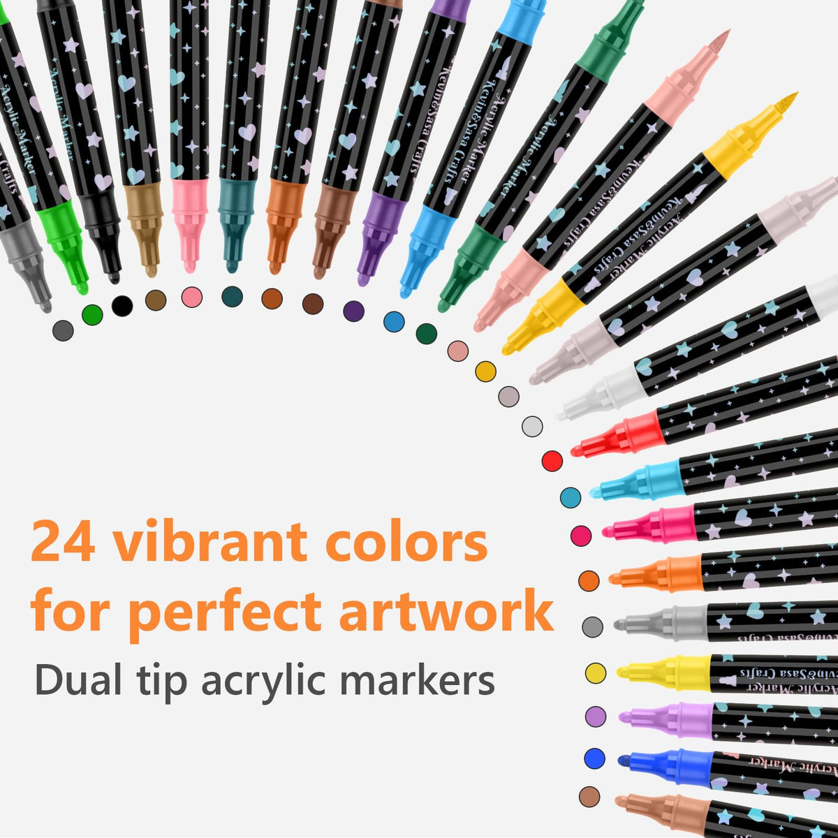 Stylos marqueurs à paillettes double pointe
