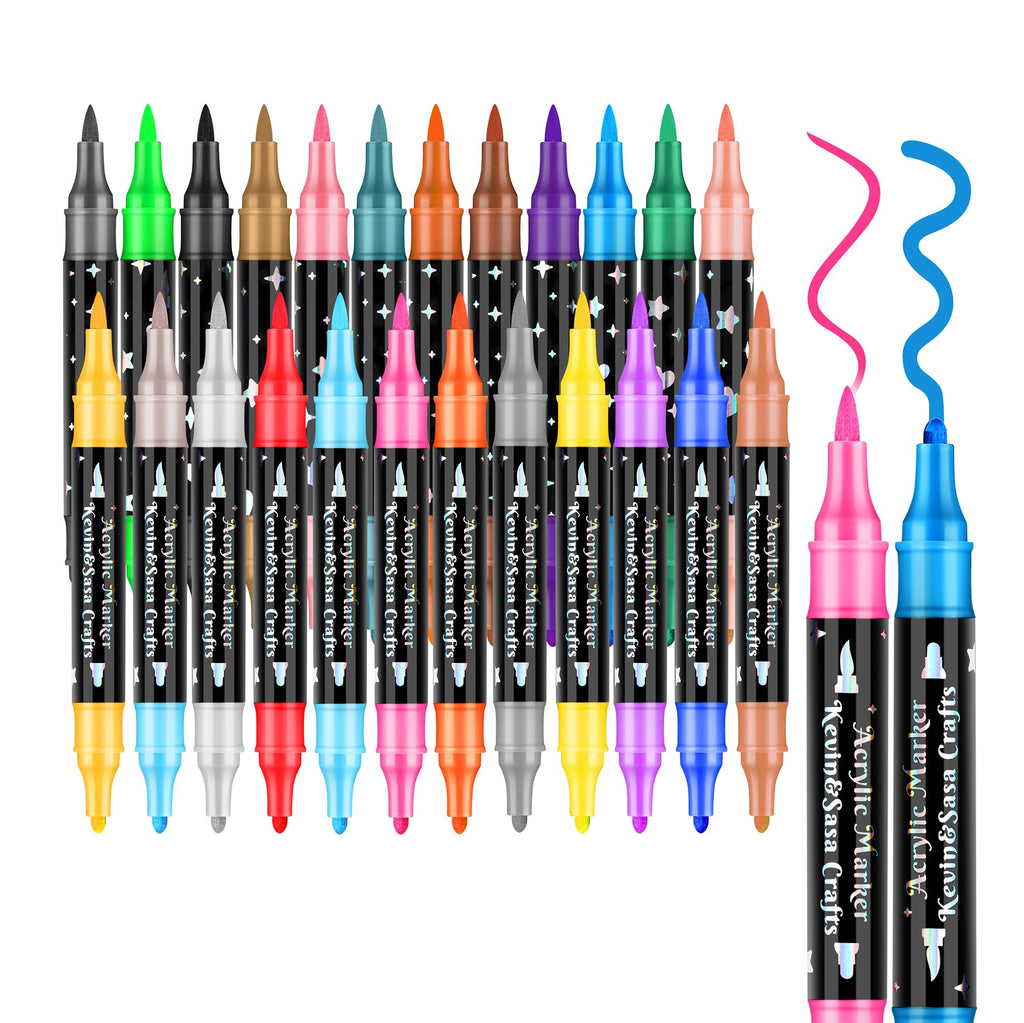 Stylos marqueurs à paillettes double pointe