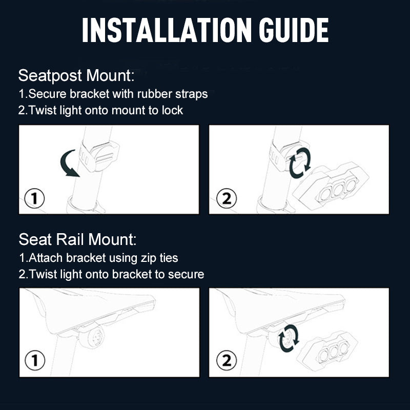 Kit de Feu Arrière Clignotant Sans Fil pour Vélo