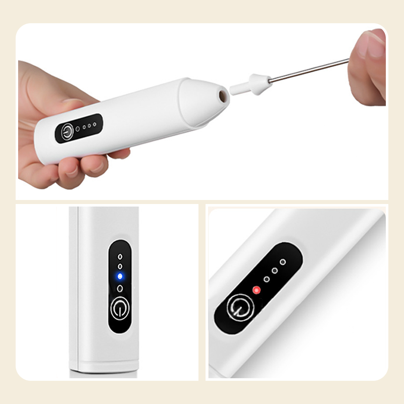 Mousseur à lait électrique 3 vitesses, USB & 400 mAh (Vert/Blanc/Noir, 22.5 cm)