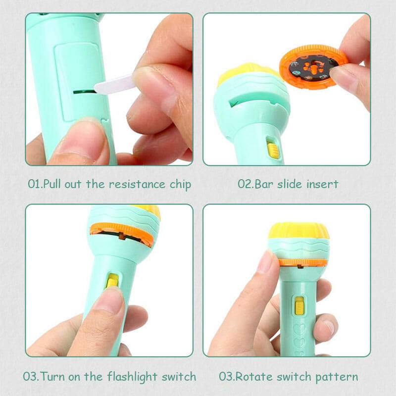 Lampe de poche de projection éducative pour enfants
