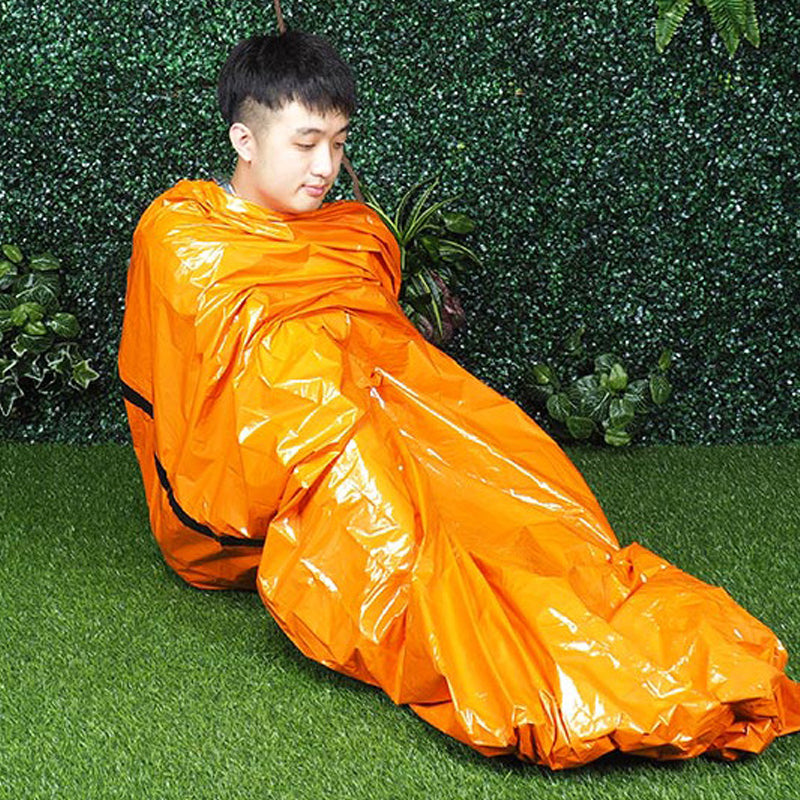 Emergency blankets, sleeping bags, tents for safe hikes