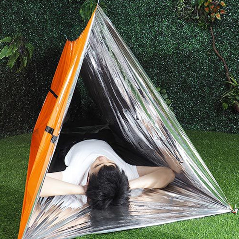 Emergency blankets, sleeping bags, tents for safe hikes