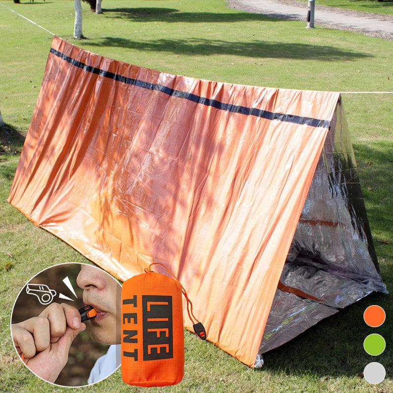 Emergency blankets, sleeping bags, tents for safe hikes