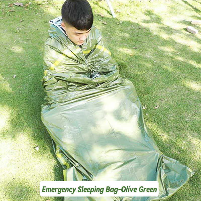 Emergency blankets, sleeping bags, tents for safe hikes