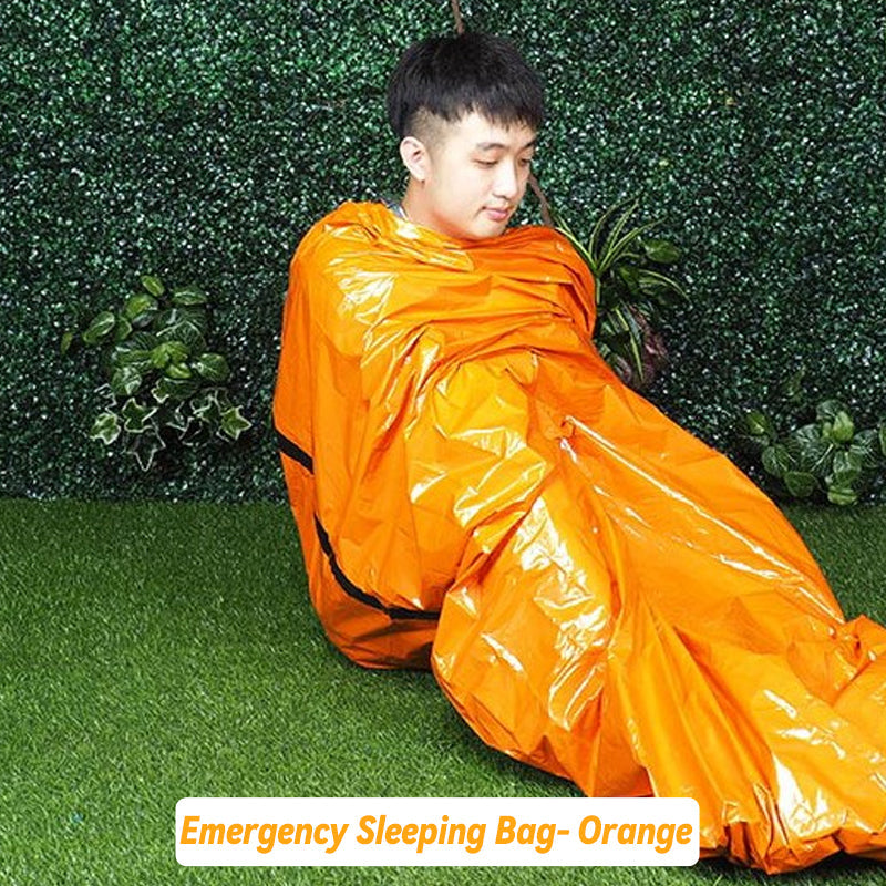 Emergency blankets, sleeping bags, tents for safe hikes