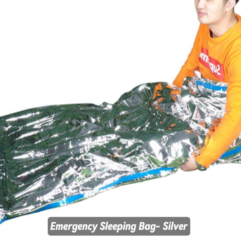 Emergency blankets, sleeping bags, tents for safe hikes