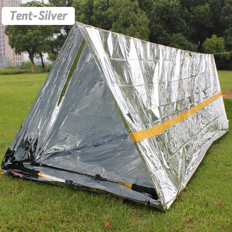 Emergency blankets, sleeping bags, tents for safe hikes
