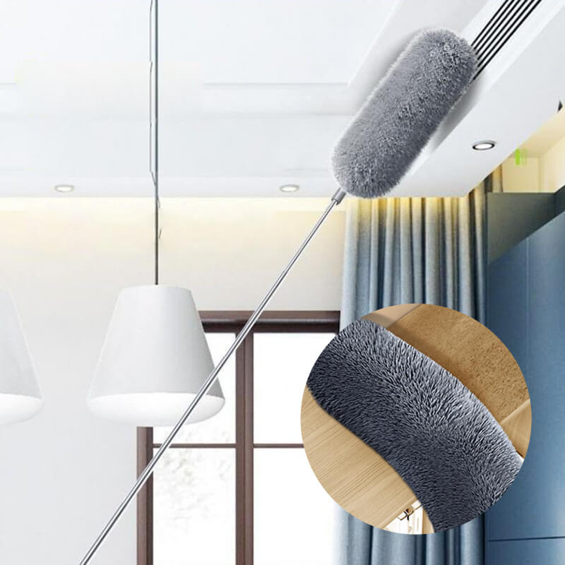 Retractable fiber optic dust cleaning tool
