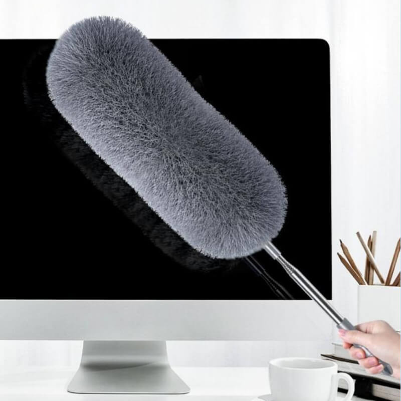 Retractable fiber optic dust cleaning tool