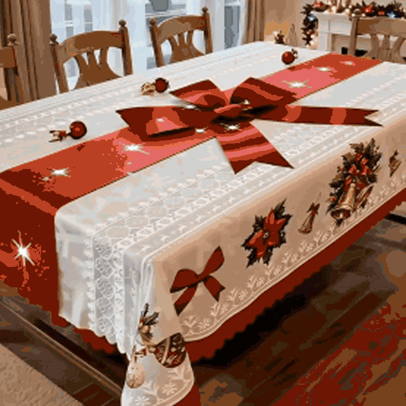 Nouveauté de Noël : Nappe élégante avec imprimé de Noël