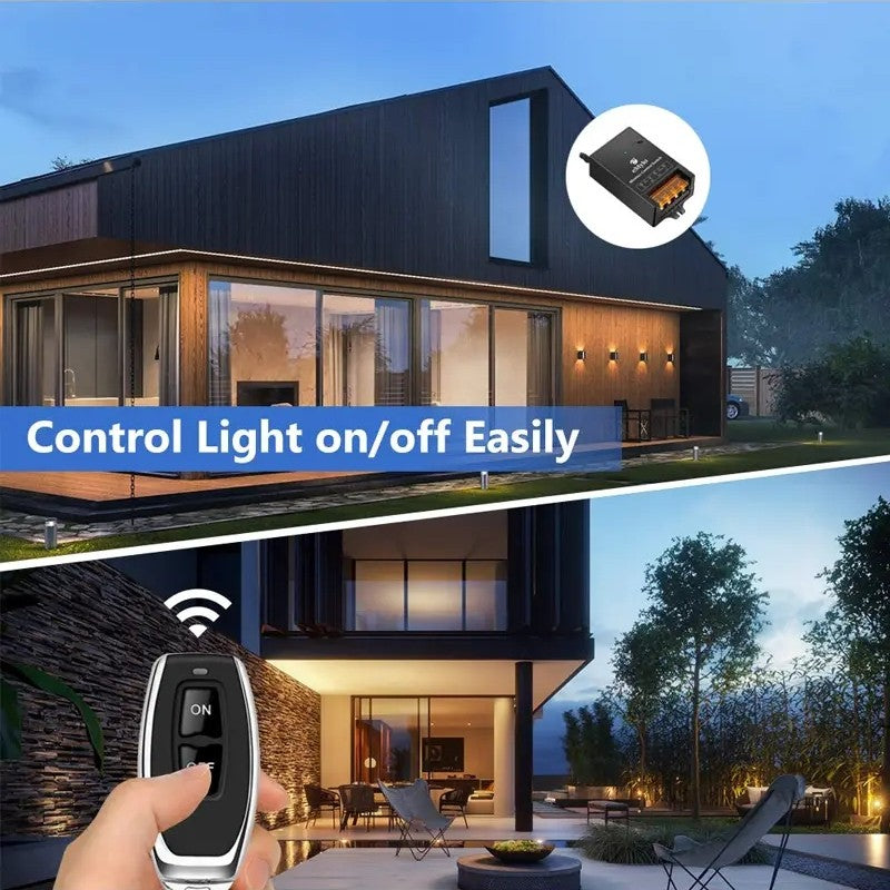 Wireless remote control switch and receiver kit, no wiring