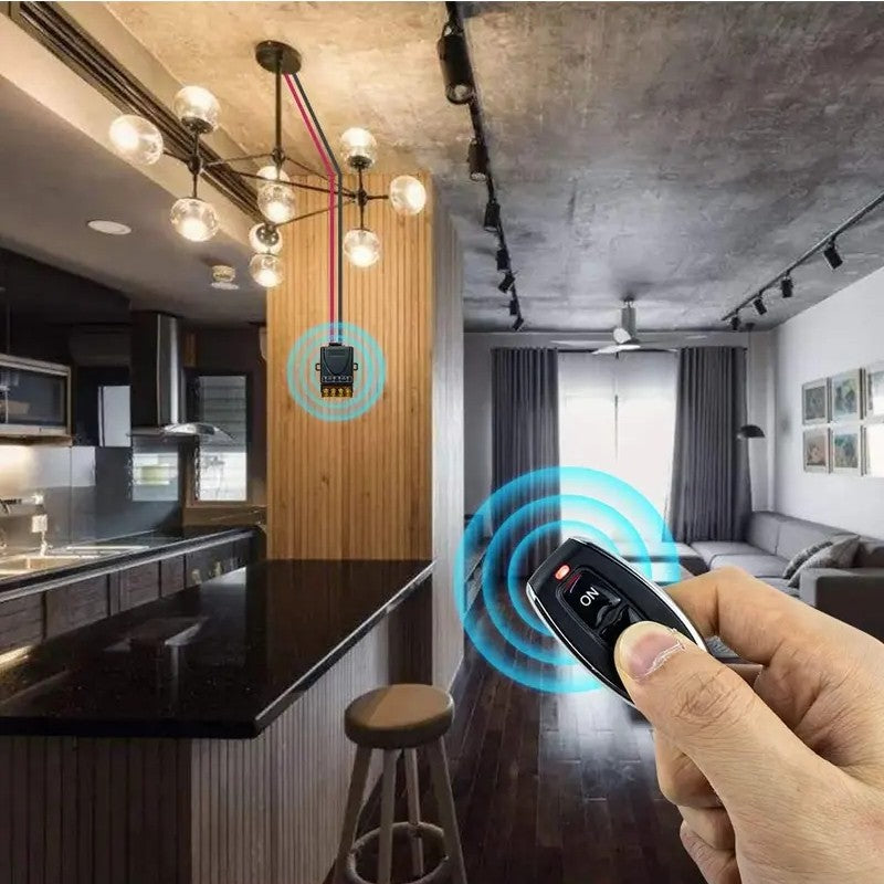 Wireless remote control switch and receiver kit, no wiring
