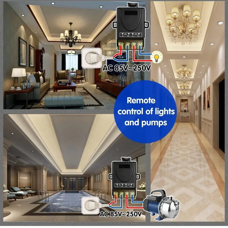 Wireless remote control switch and receiver kit, no wiring