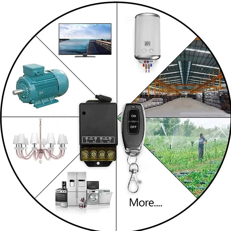 Wireless remote control switch and receiver kit, no wiring
