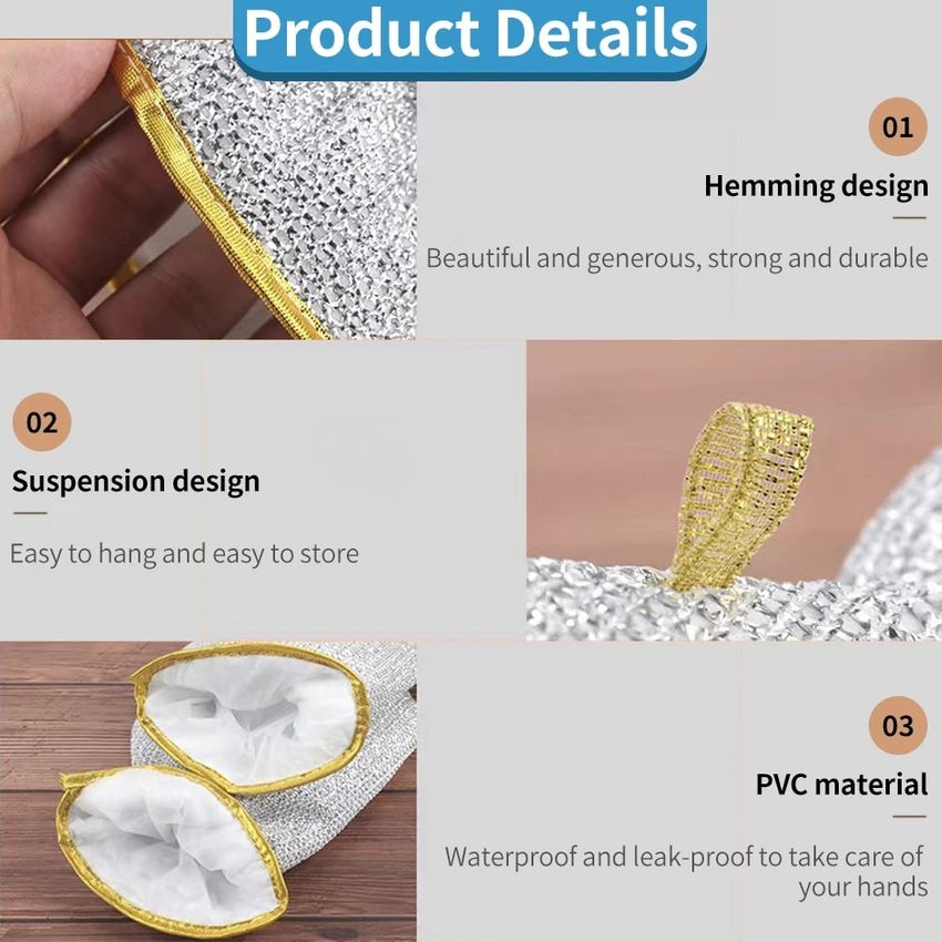Wire dishwashing gloves