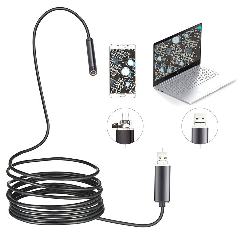 Caméra endoscopique USB étanche avec LED