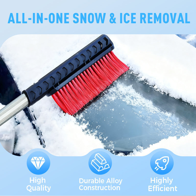 Double ice scraper and snow brush for cars | Winter car accessory for complete snow removal