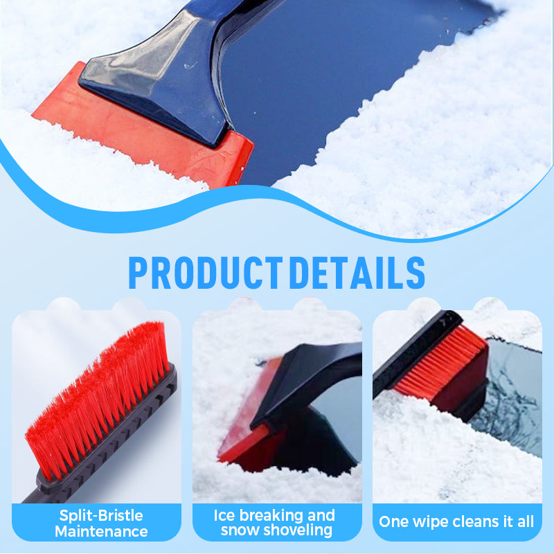 Double ice scraper and snow brush for cars | Winter car accessory for complete snow removal