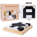 Blocs de construction cachés - Jouets pour développer la capacité d'imagination spatiale des enfants - Jeu de société interactif parent-enfant