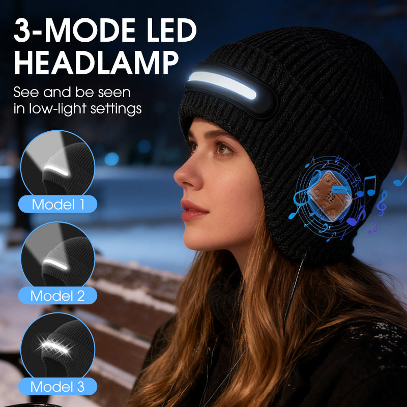 Rechargeable Bluetooth Beanie with Integrated Light