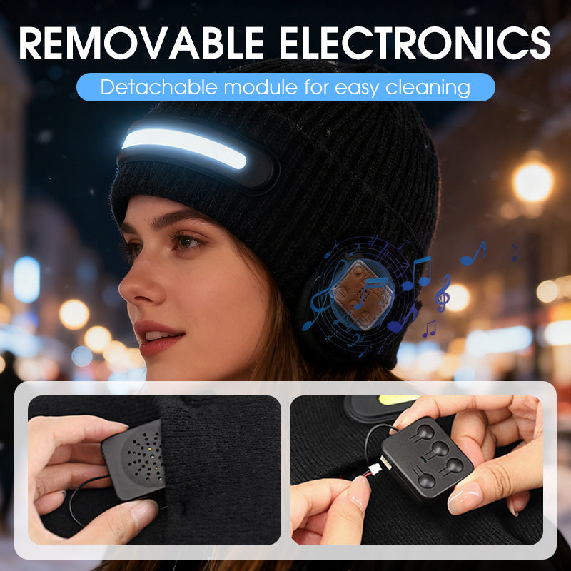 Rechargeable Bluetooth Beanie with Integrated Light