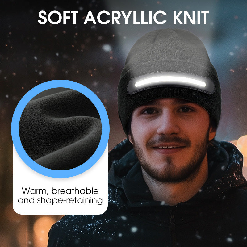 Christmas Rechargeable Bluetooth Beanie with Built-in Light