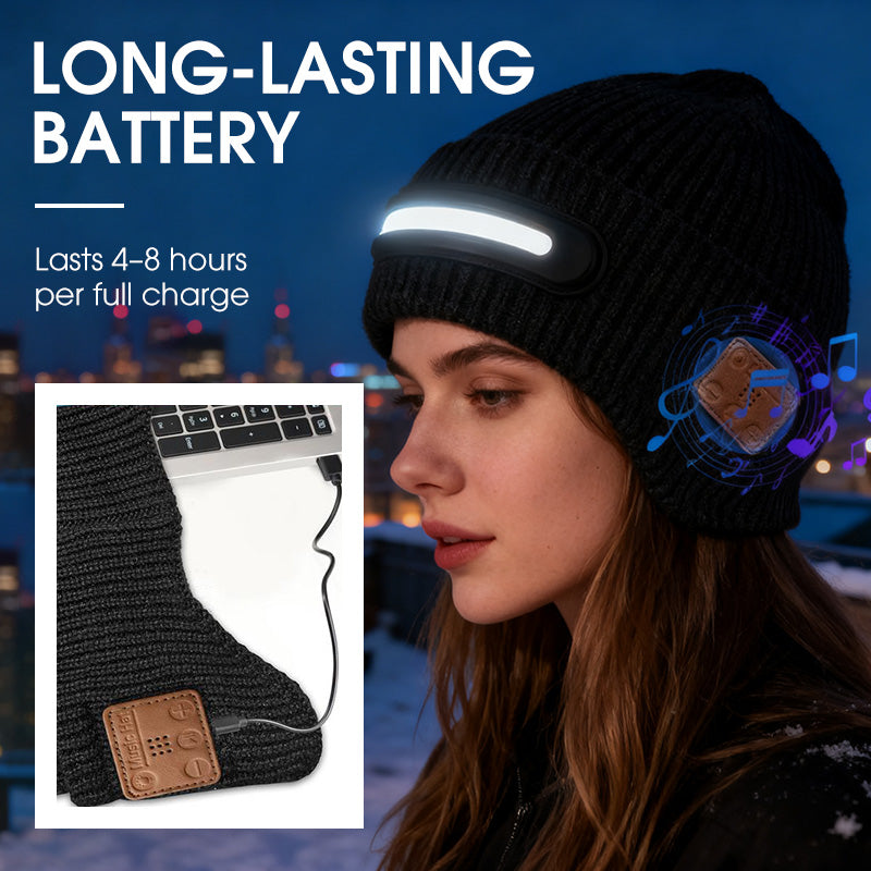 Rechargeable Bluetooth Beanie with Integrated Light