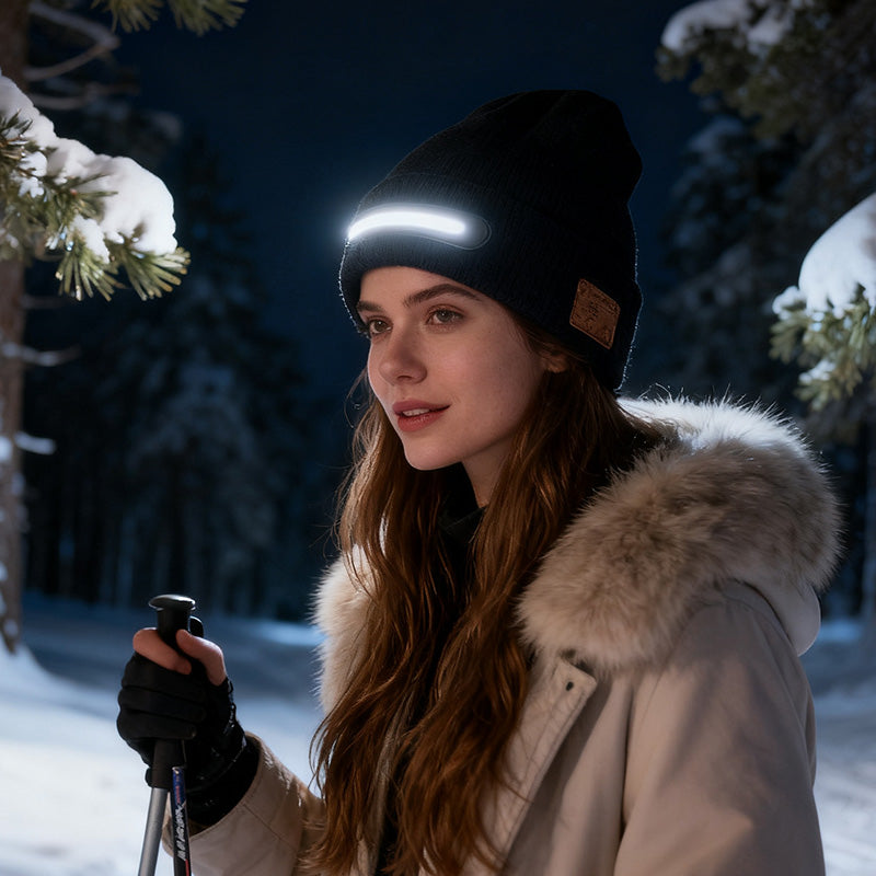 Christmas Rechargeable Bluetooth Beanie with Built-in Light