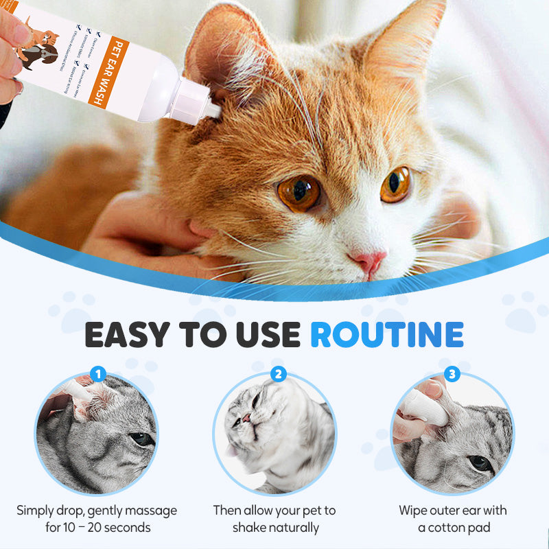 ACHETEZ-EN 2, OBTENEZ-EN 1 GRATUITEMENT Nettoyant pour oreilles pour animaux - Formule douce à l'aloe vera apaisant pour chiens et chats, prévient les infections et les odeurs