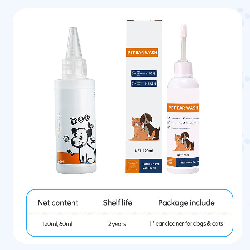 ACHETEZ-EN 2, OBTENEZ-EN 1 GRATUITEMENT Nettoyant pour oreilles pour animaux - Formule douce à l'aloe vera apaisant pour chiens et chats, prévient les infections et les odeurs