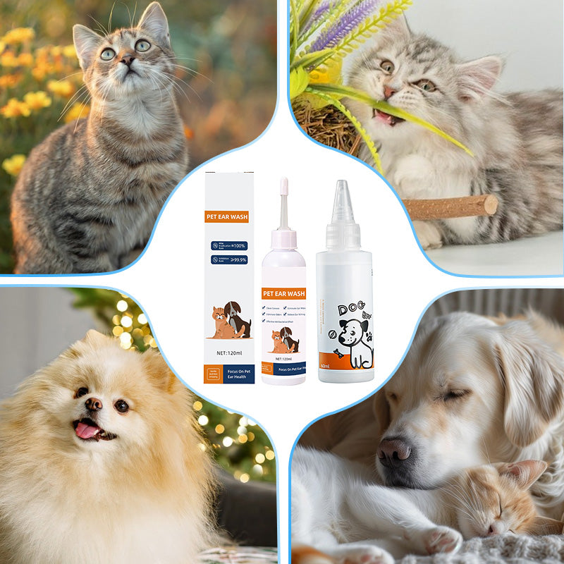 ACHETEZ-EN 2, OBTENEZ-EN 1 GRATUITEMENT Nettoyant pour oreilles pour animaux - Formule douce à l'aloe vera apaisant pour chiens et chats, prévient les infections et les odeurs