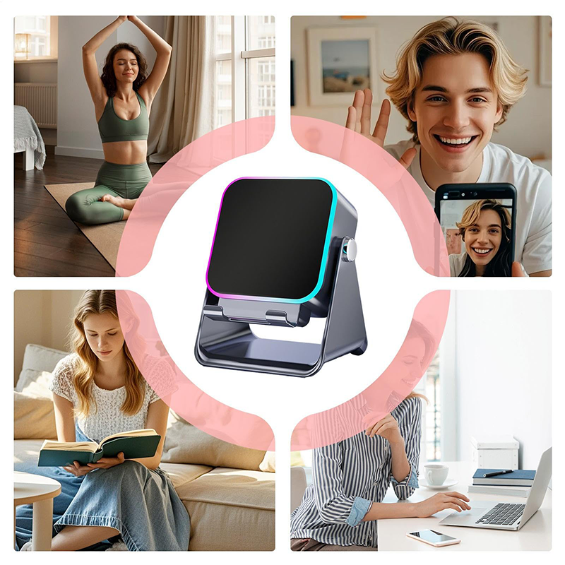 Haut-parleur Bluetooth à induction sans fil 5-en-1 avec support de téléphone réglable